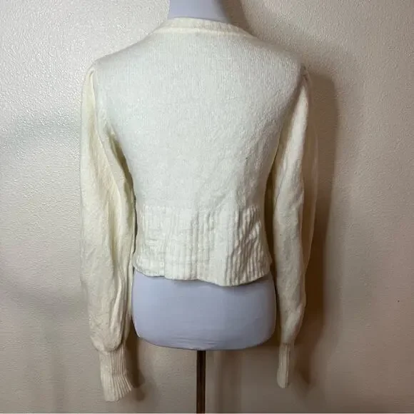 BAUM UND PFERDGARTEN Catia cream wool cardigan an sweater SMALL